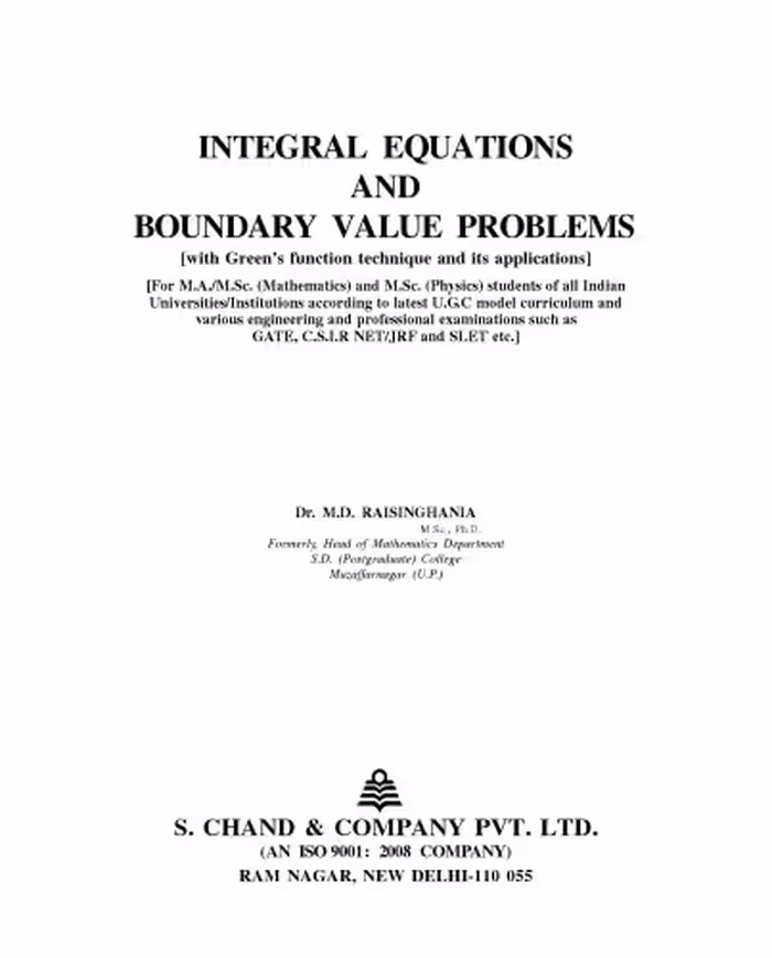 خرید و دانلود نسخه کامل کتاب Integral Equation &amp; Boundary Value Problem