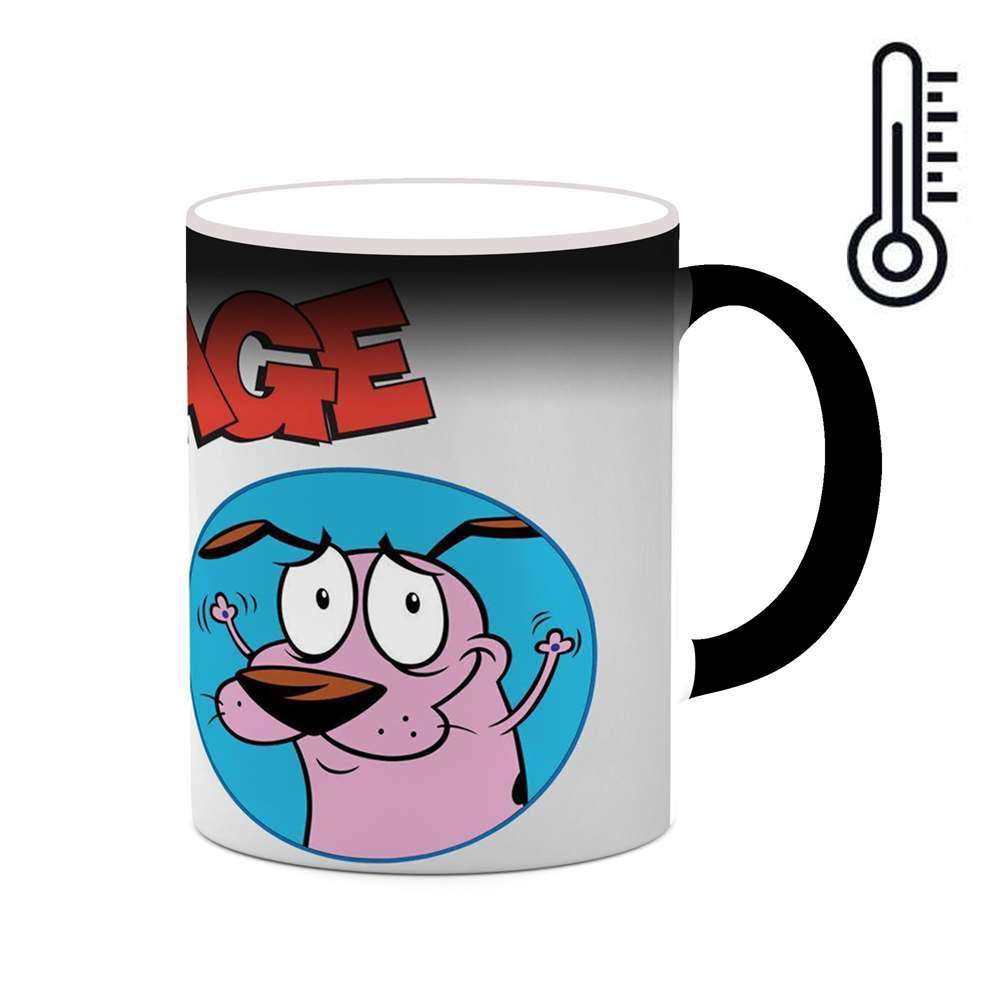 ماگ حرارتی کاکتی طرح کارتون Courage The Cowardly Dog مدل mgh22425