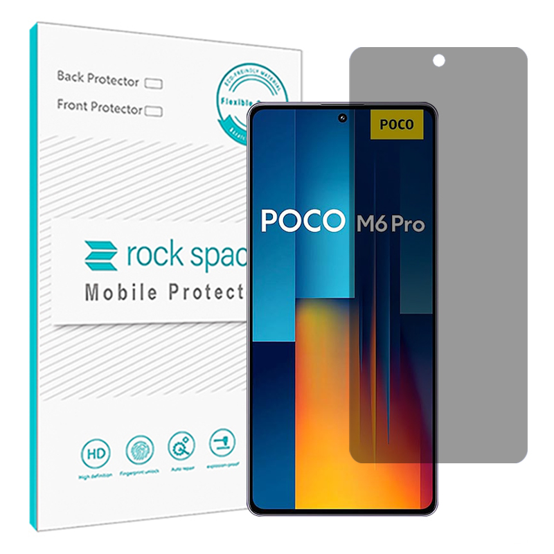 گلس شیائومی Poco M6 Pro 4G مدل نانو هیدروژل پرایوسی برند راک اسپیس S کد S