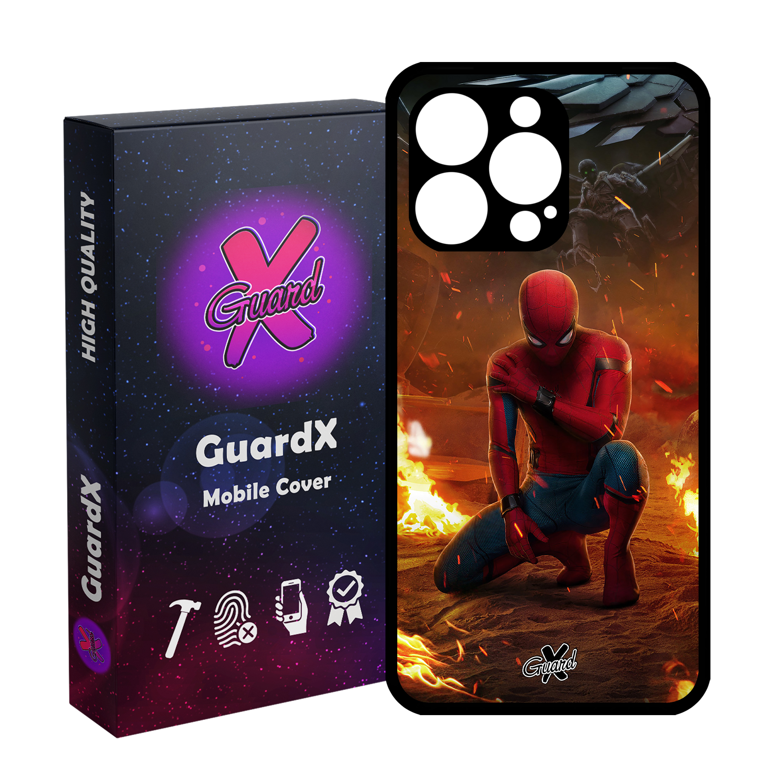 کاور گارد ایکس طرح Spider Man مدل Glass10098 مناسب برای گوشی موبایل اپل iPhone 13 Pro