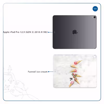 برچسب پوششی ماهوت مدل Funnel ice cream مناسب برای تبلت اپل iPad Pro 12.9 (GEN 3) 2018 A1983