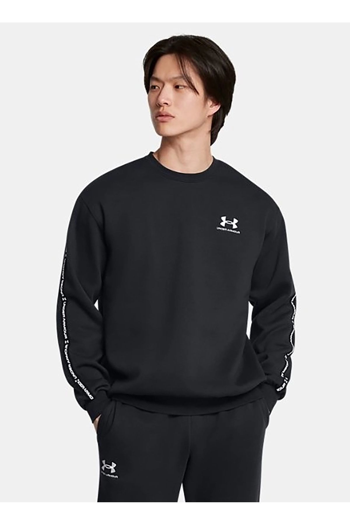 سویشرت ورزشی مشکی مردانه نماد UA آیکون خدمه اورجینال Under Armour