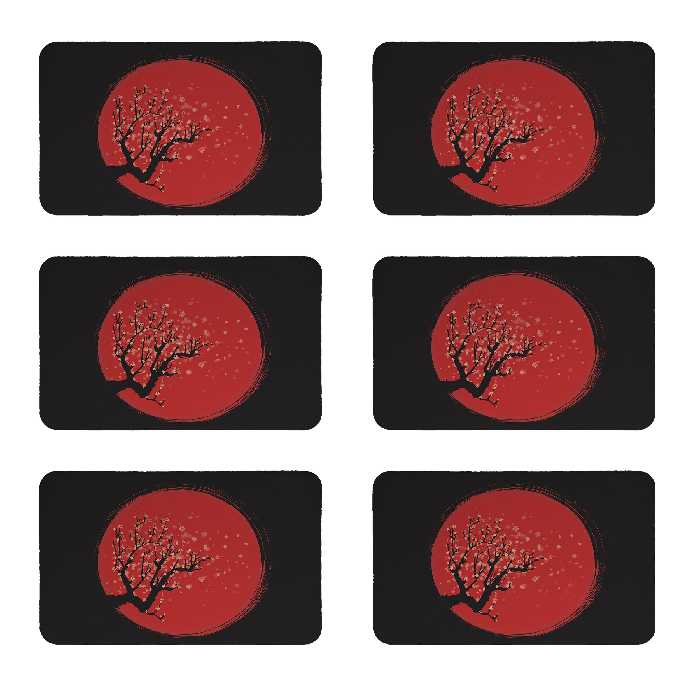 زیربشقابی طرح ماه قرمز کد 8394 مجموعه 6 عددی