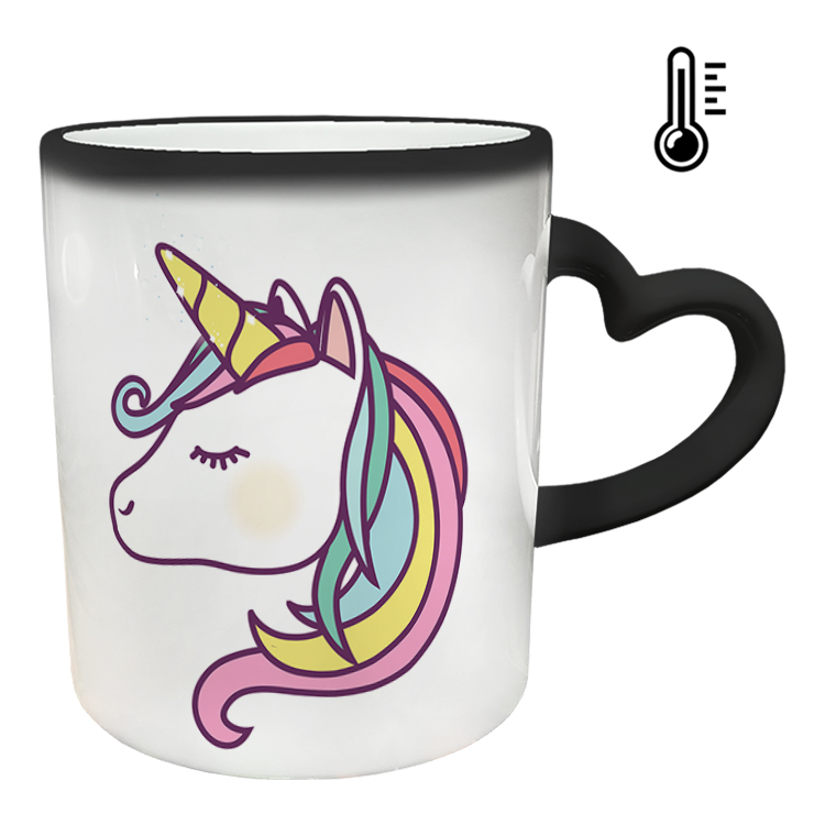 ماگ حرارتی مدل دسته قلبی طرح یونیکورن کد 5