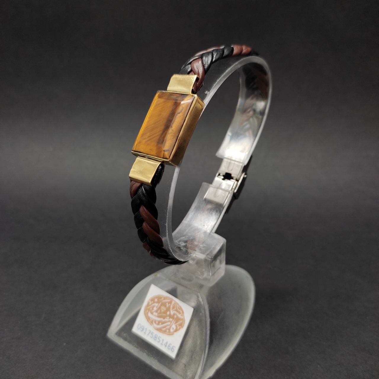 دستبند گوهر سنگ چشم ببر 