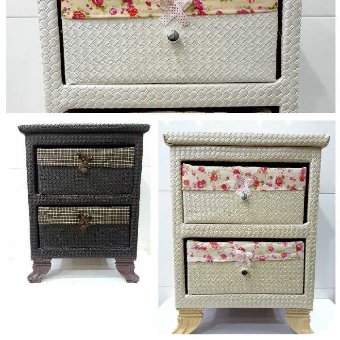 جا پیازی 2 طبقه چرمی در4 رنگ سفید کرم طوسی قهوه ای