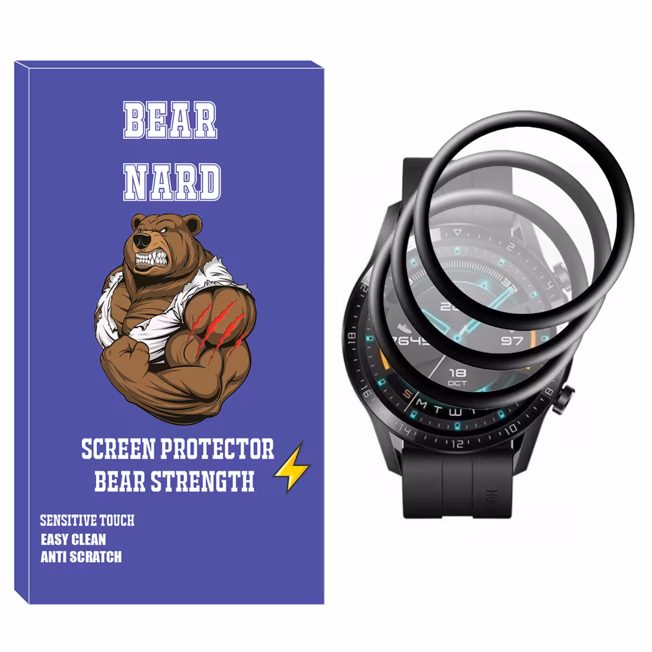 محافظ صفحه نمایش نانو برنارد مدل NBR مناسب برای ساعت هوشمند هوآوی Watch GT2 46mm بسته سه عددی