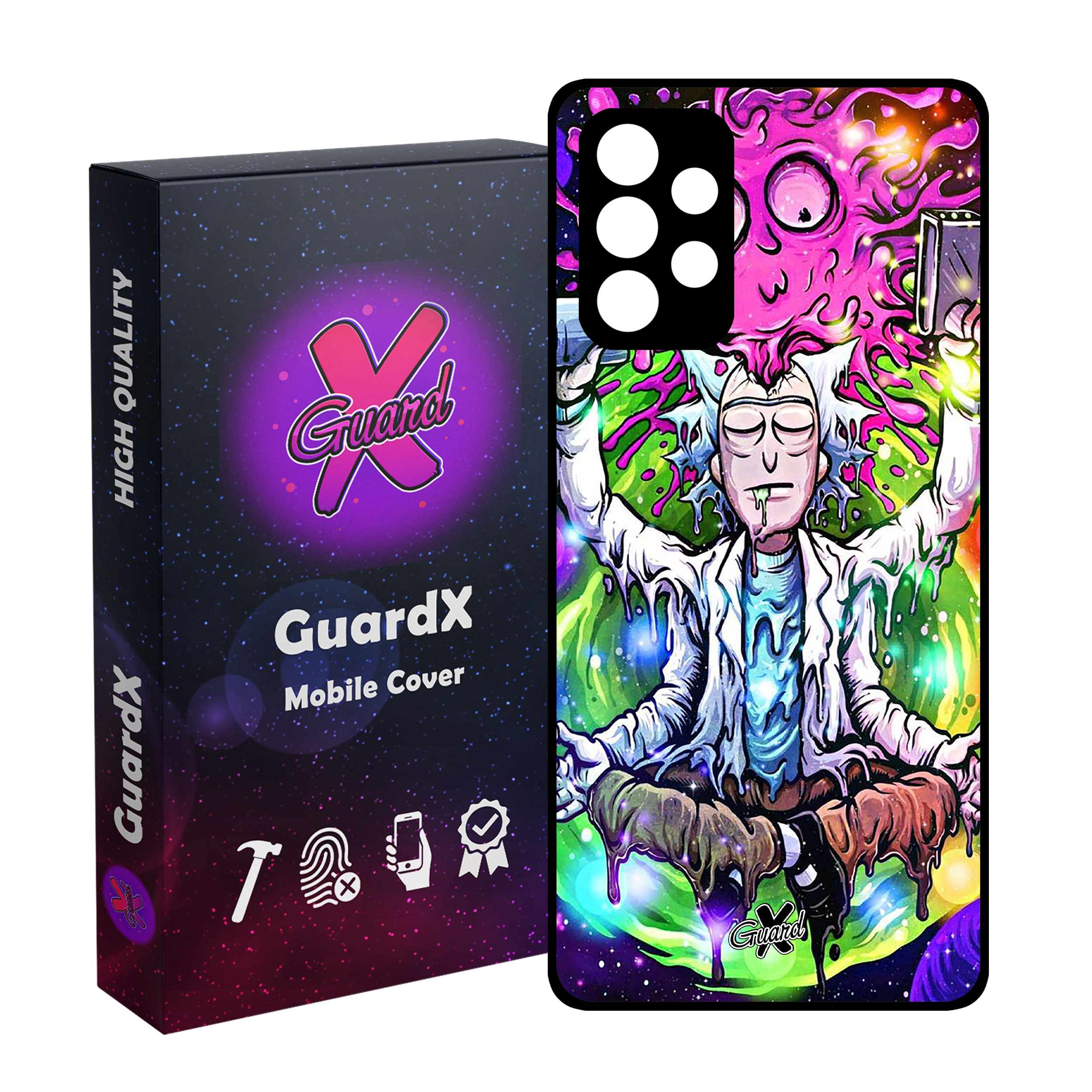 کاور گارد ایکس طرح Rick and Morty مدل Glass10175 مناسب برای گوشی موبایل سامسونگ Galaxy A52s