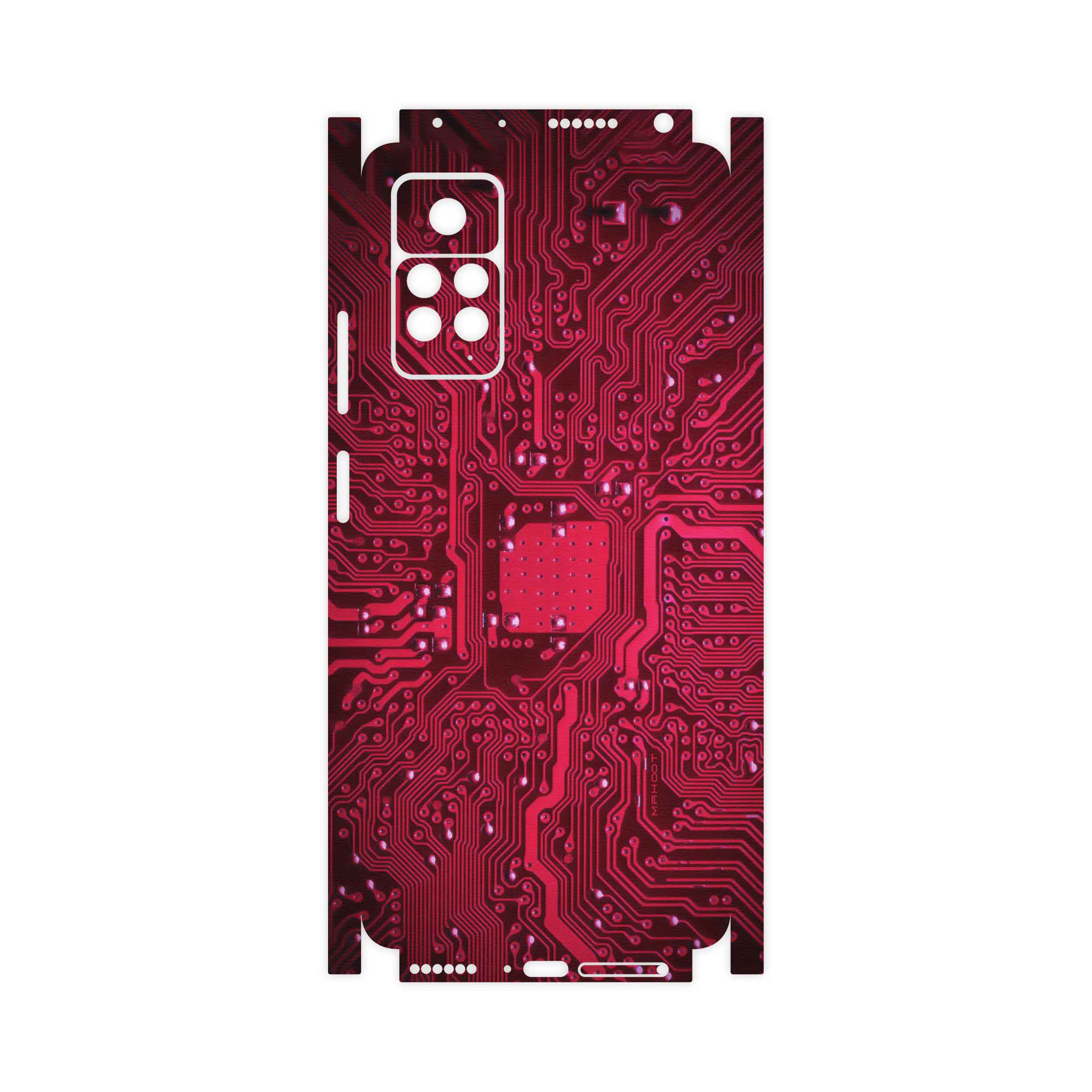 برچسب پوششی ماهوت مدل Red-Printed-Circuit-Board-FullSkin مناسب برای گوشی موبایل شیائومی Redmi Note 11 Pro