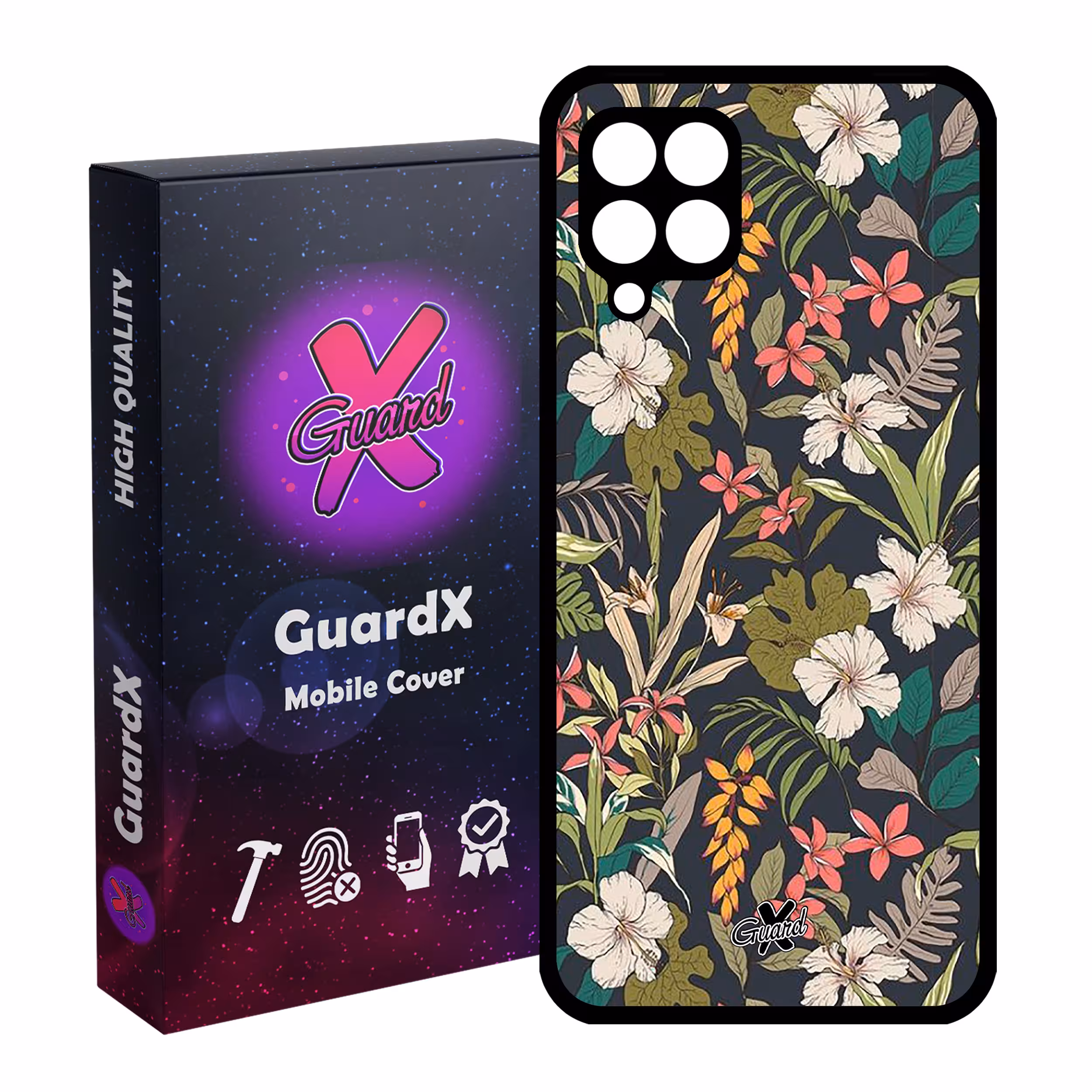 کاور گارد ایکس طرح گل مدل Glass10222 مناسب برای گوشی موبایل سامسونگ Galaxy A12