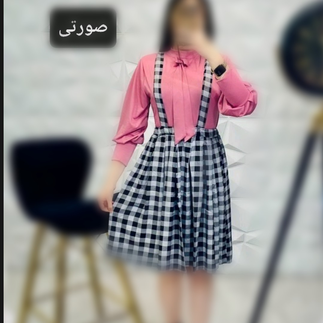 شومیز و دامن دوبندی کرپ پلاس فری سایز از سایز 36 تا 44 دارای رنگبندی ارسال رایگان