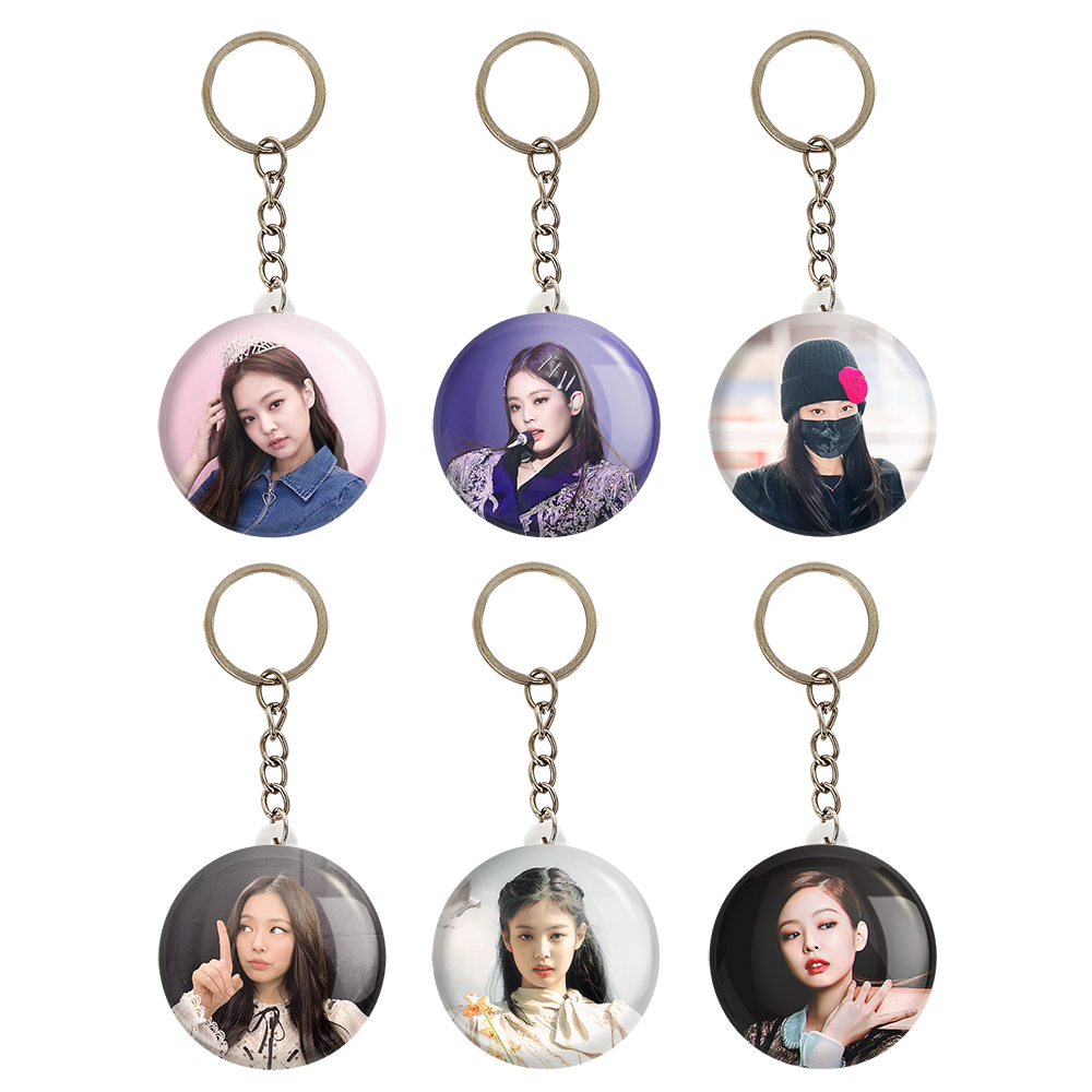 جاکلیدی خندالو مدل جنی بلک پینک کد 671A مجموعه 6 عددی