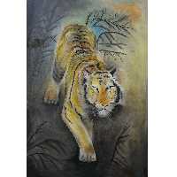 نقاشی پاستل گچی مدل ببر