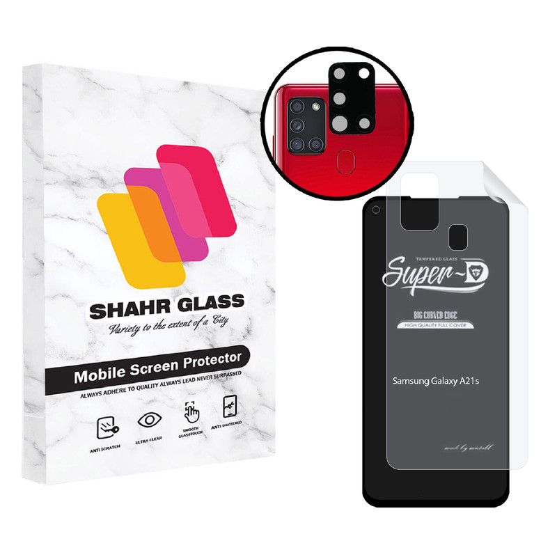 محافظ صفحه نمایش شهر گلس مدل 3SNF-Glass مناسب برای گوشی موبایل سامسونگ Galaxy A21s به همراه محافظ پشت گوشی و محافظ لنز دوربین | کالا برتری