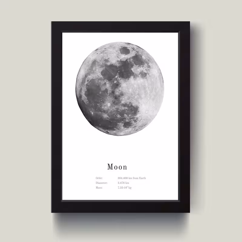 تابلو مدل مینیمال Moon ماه کد m50127 | دنیای قاب
