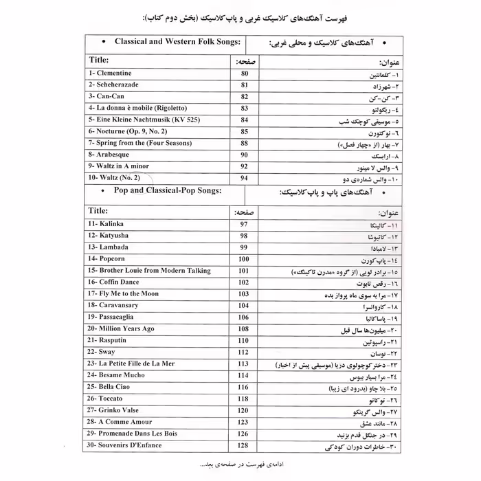 کتاب نود   پنج نوای ماندگار برای پیانو اثر محمد امیدوار تهرانی انتشارات نای و نی
