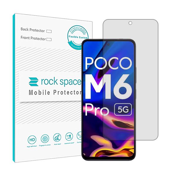 گلس شیائومی Poco M6 Pro 5G مدل نانو هیدروژل شفاف برند راک اسپیس کد 29661S