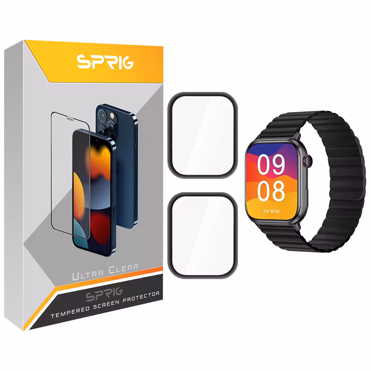 محافظ صفحه نمایش نانو اسپریگ مدل SPG مناسب برای ساعت هوشمند ایمیلب W02 بسته دو عددی