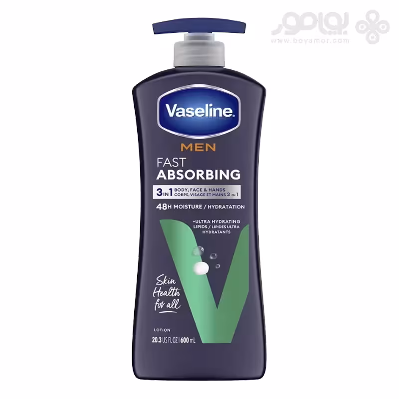 لوسیون بدن مردانه وازلین مدل FAST ABSORBING حجم 600 میل