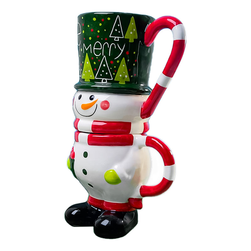 ماگ مدل فانتزی طرح آدم برفی مجموعه 2 عددی