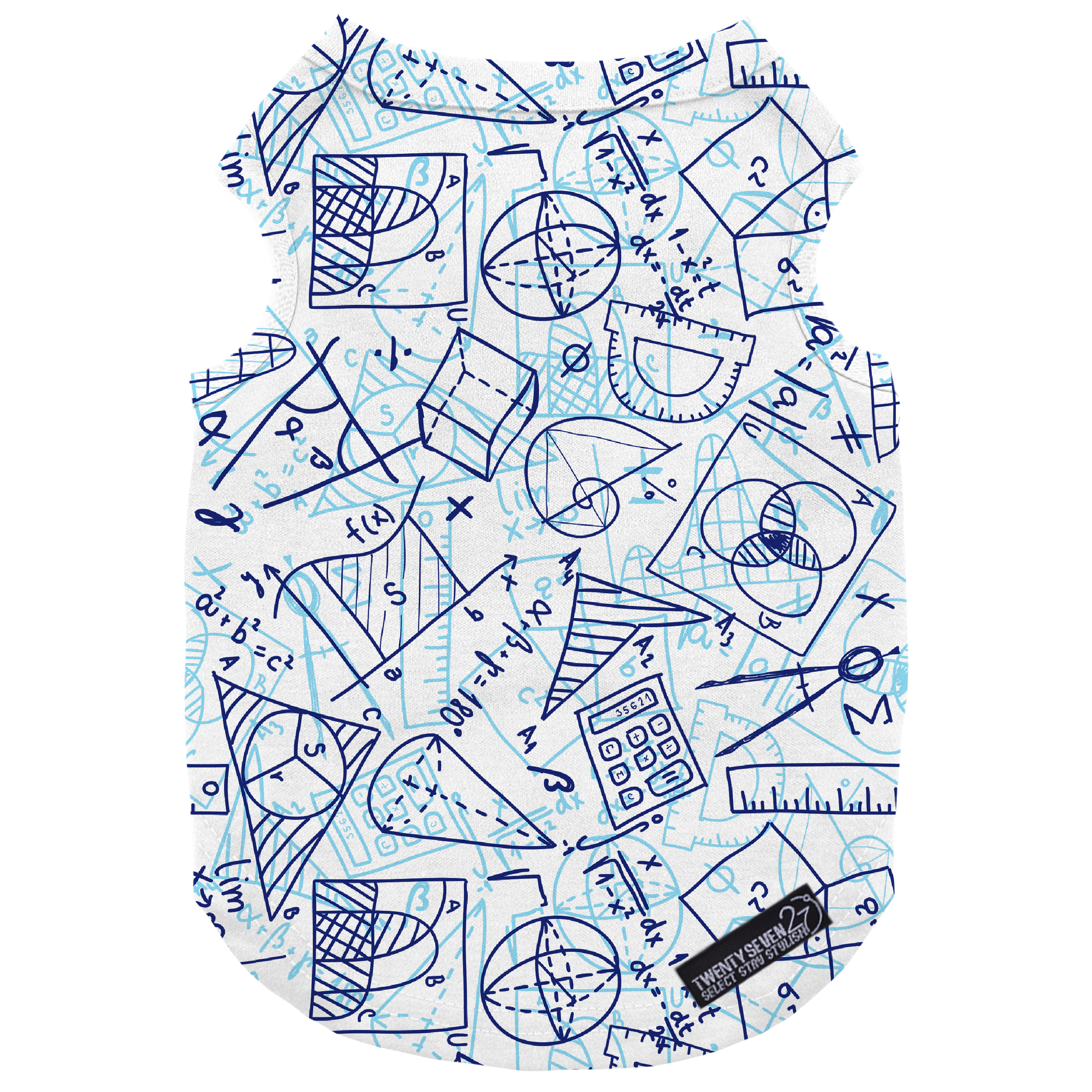 لباس سگ و گربه 27 طرح Math Background کد MH874 سایز XL