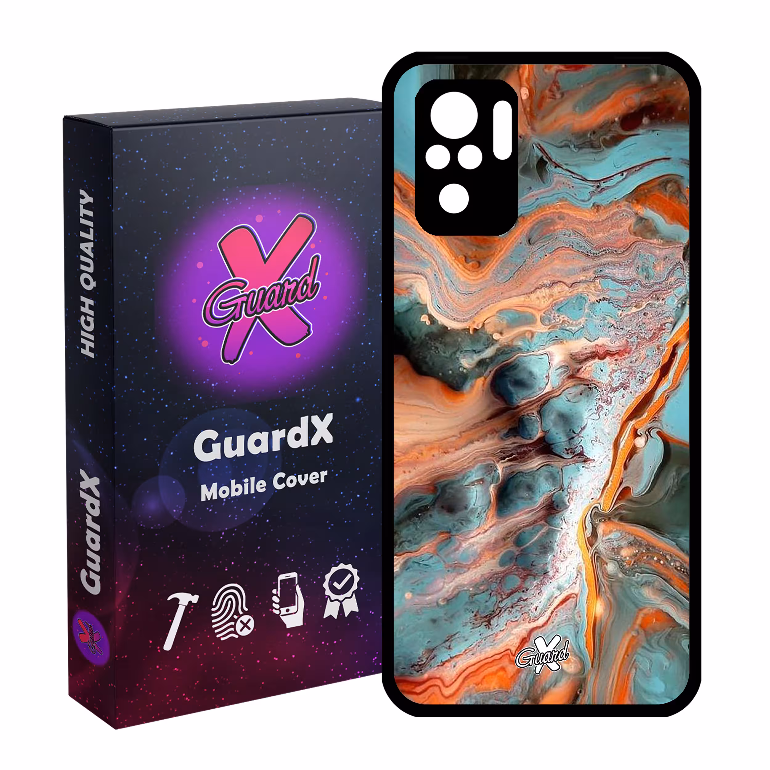 کاور گارد ایکس طرح ماربل مدل Glass10281 مناسب برای گوشی موبایل شیائومی Redmi Note 10 4G / Note 10S