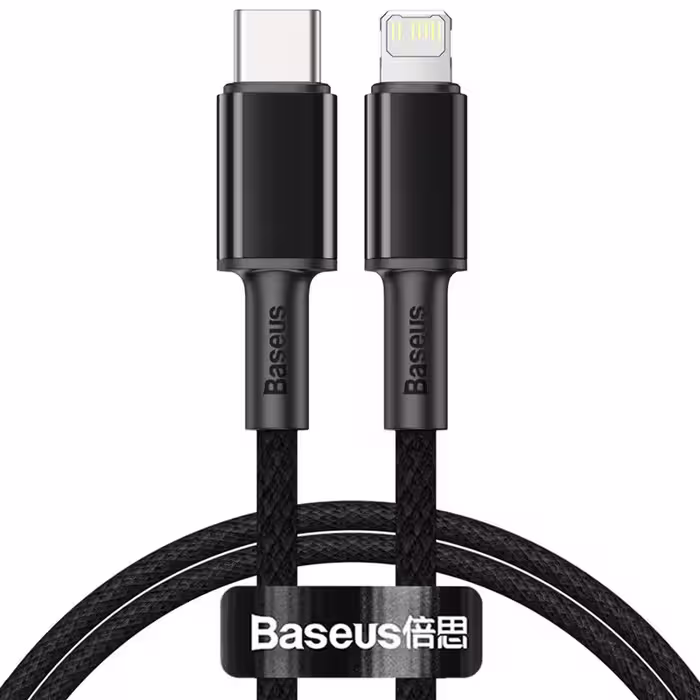 کابل تبدیل فست شارژ Baseus CATLGD Type-C to Lightning 3A PD 20W 1m