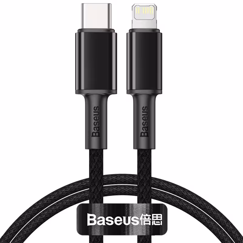 کابل تبدیل فست شارژ Baseus CATLGD Type-C to Lightning 3A PD 20W 1m