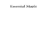 خرید و دانلود نسخه کامل کتاب Essential Maple: An Introduction for Scientific Programmers