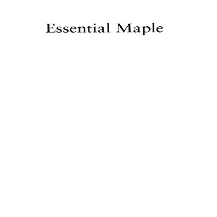 خرید و دانلود نسخه کامل کتاب Essential Maple: An Introduction for Scientific Programmers