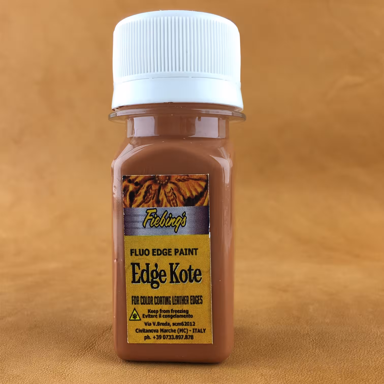 رنگ قهوه ای روشن لبه چرم ادج کوت مدل 20ml حجم 20 میلی لیتر