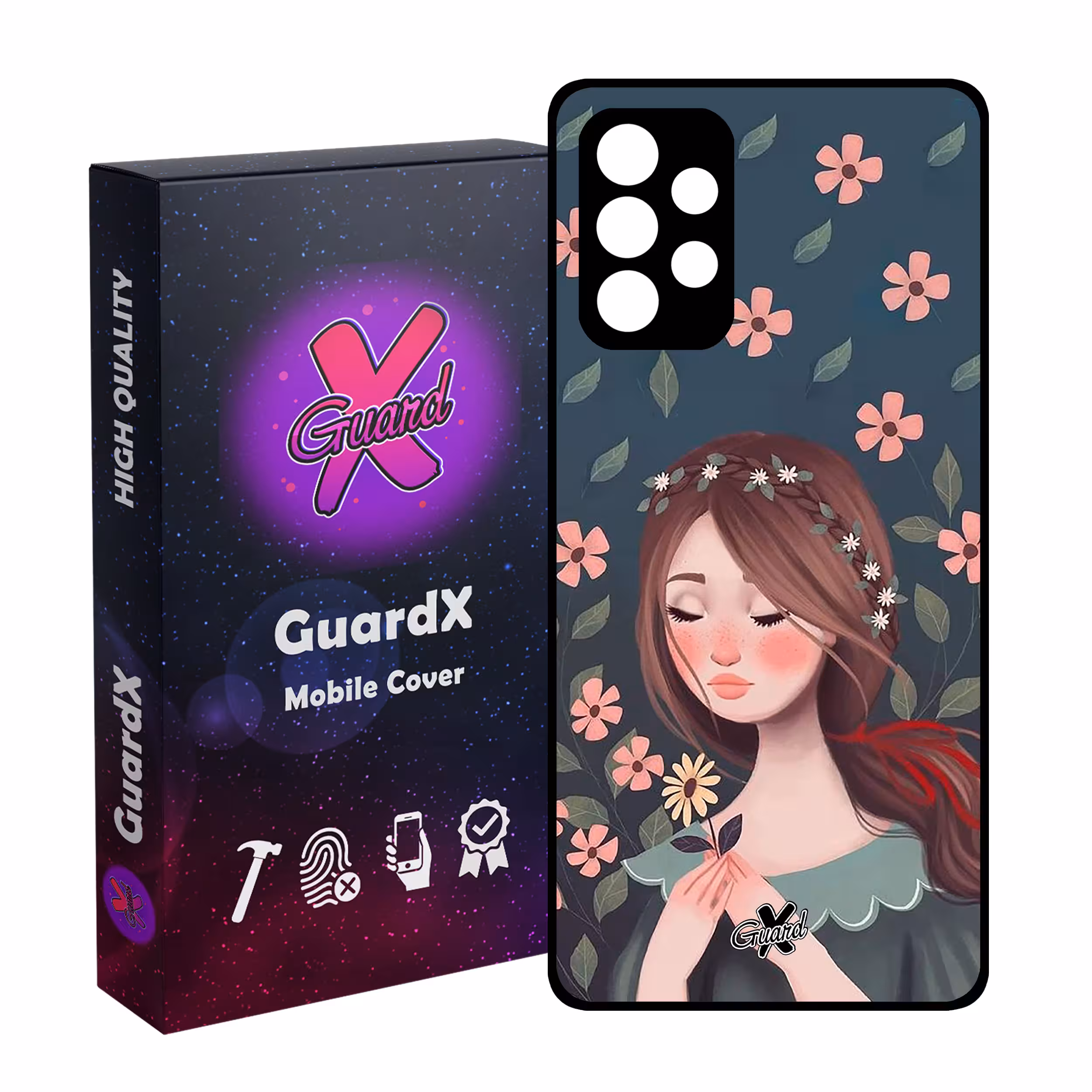 کاور گارد ایکس طرح Girl مدل Glass10332 مناسب برای گوشی موبایل سامسونگ Galaxy A32 4G