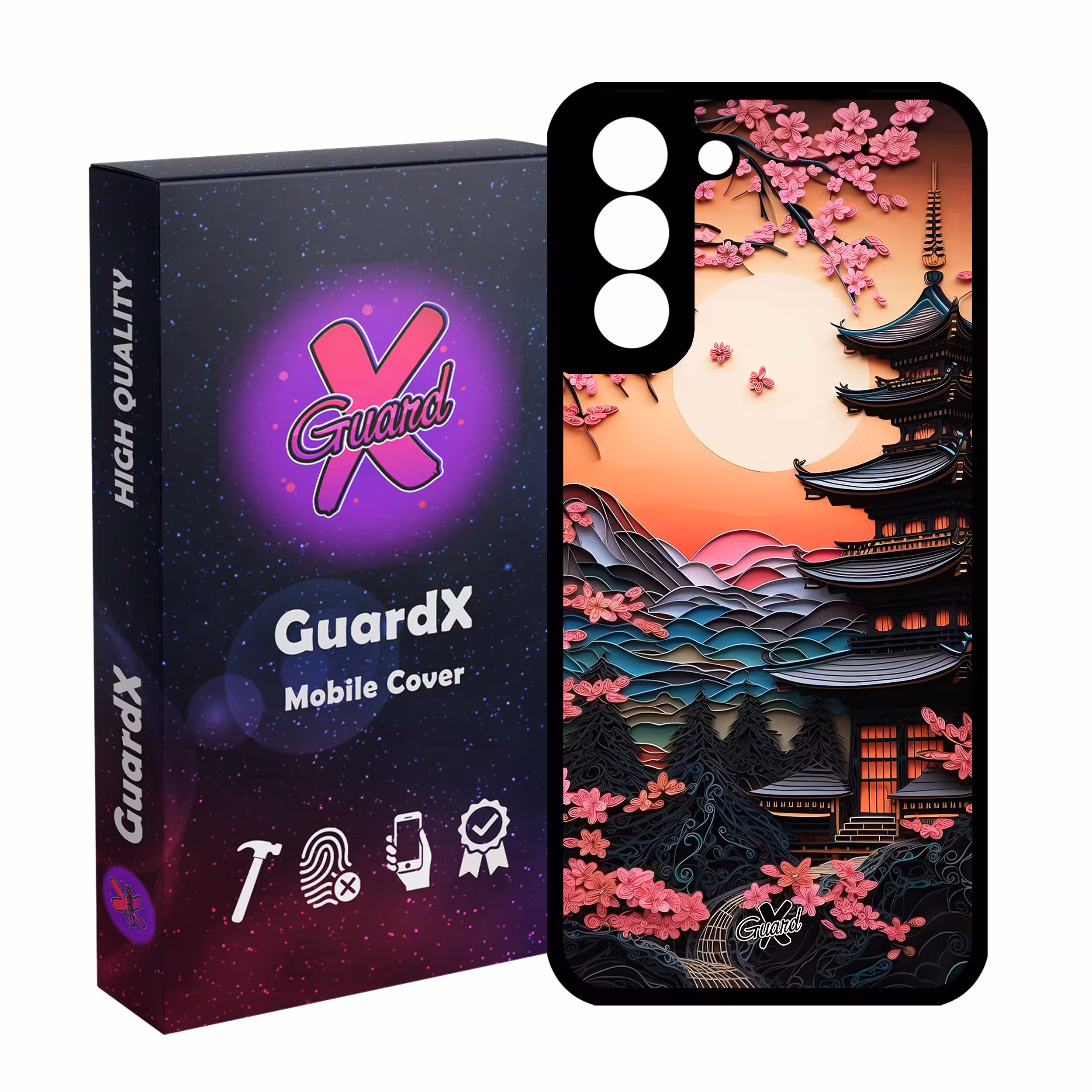 کاور گارد ایکس طرح معبد ژاپن مدل Glass10582 مناسب برای گوشی موبایل سامسونگ Galaxy S21 FE