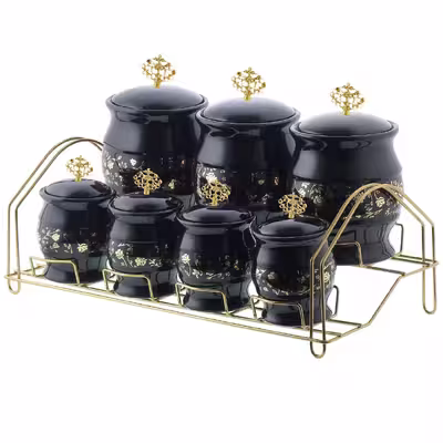 ست جای ادویه 7 پارچه مدل 1102k به همراه استند