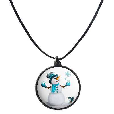 گردنبند پرمانه طرح آدم برفی کد pmb.30438 مدل دو طرفه