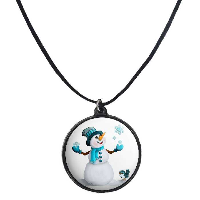 گردنبند پرمانه طرح آدم برفی کد pmb.30438 مدل دو طرفه