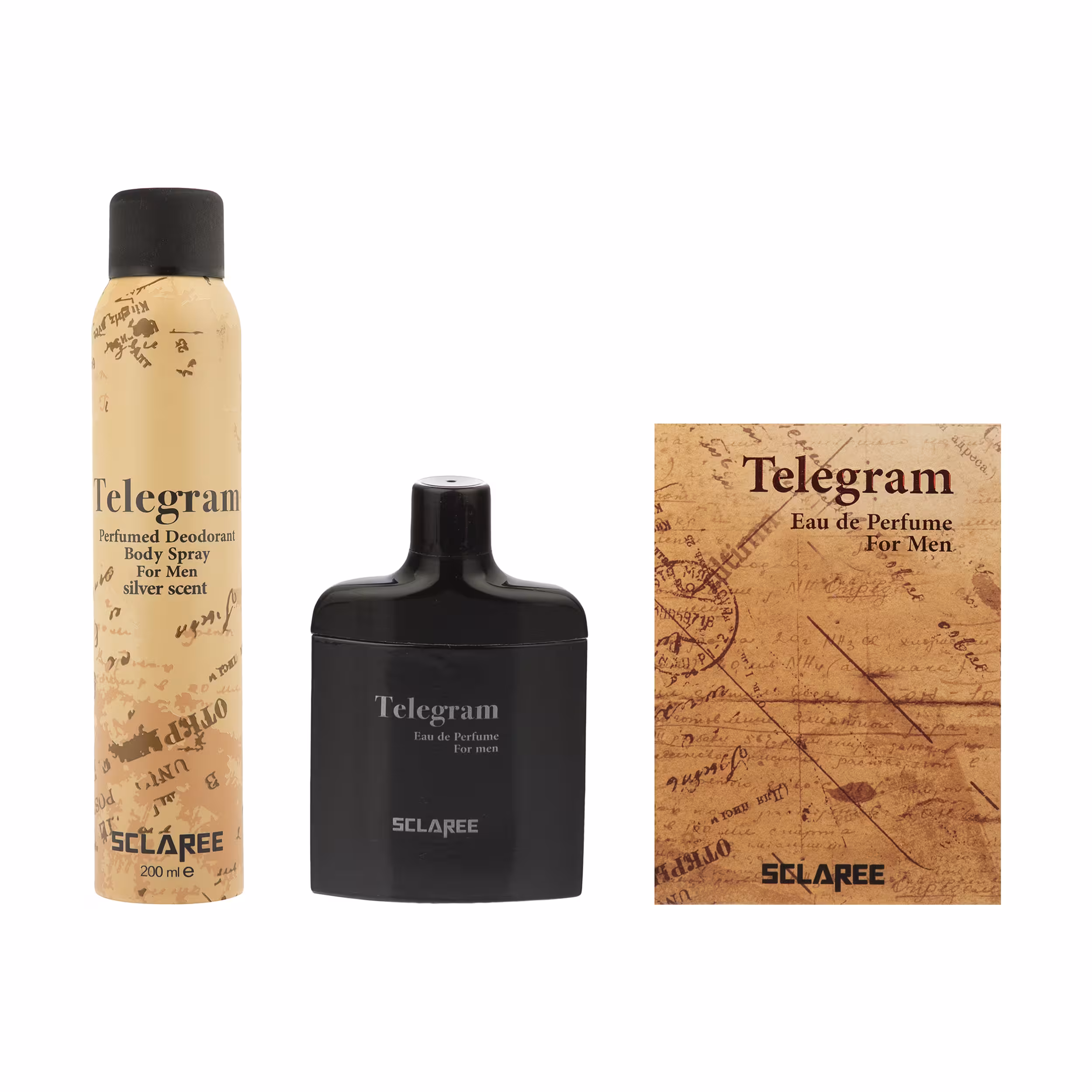 ادو پرفیوم مردانه اسکلاره مدل Telagram حجم 85 میلی لیتر به همراه اسپری مردانه مدل Telegram حجم 200 میلی لیتر