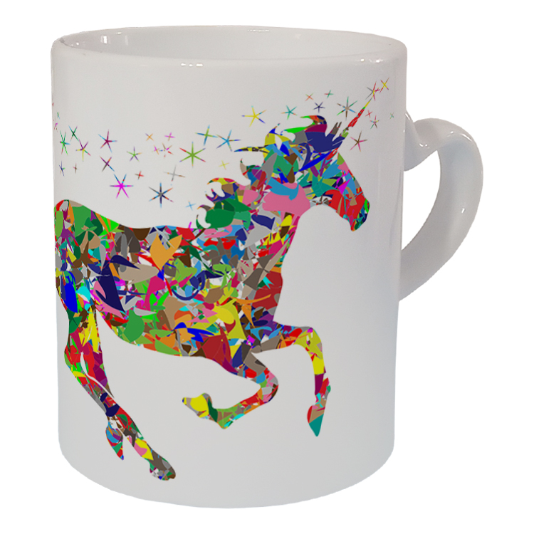 ماگ مدل دسته قلبی طرح یونیکورن کد 53