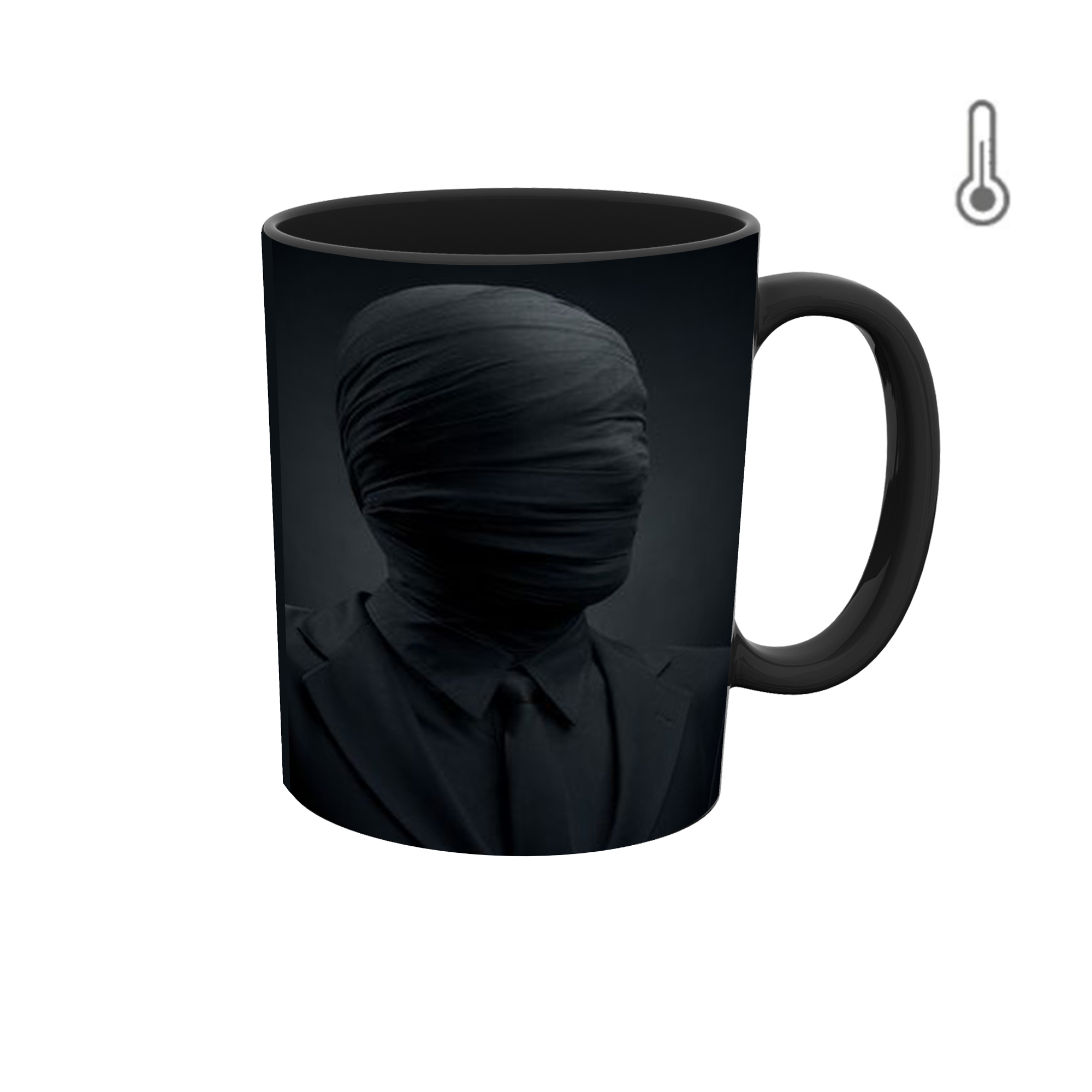 ماگ حرارتی طرح گرافیکی دارک وایب مشکی 