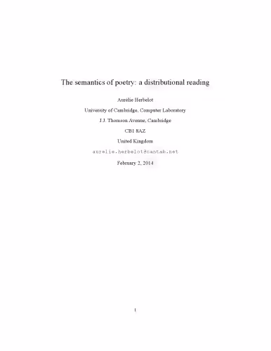 خرید و دانلود نسخه کامل کتاب The semantics of poetry: a distributional reading
