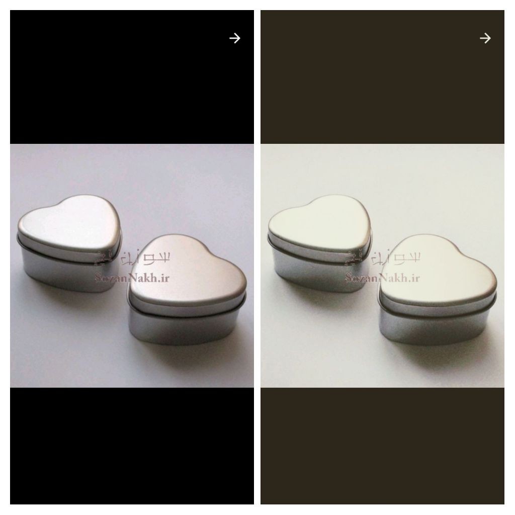 قوطی فلزی طرح قلب