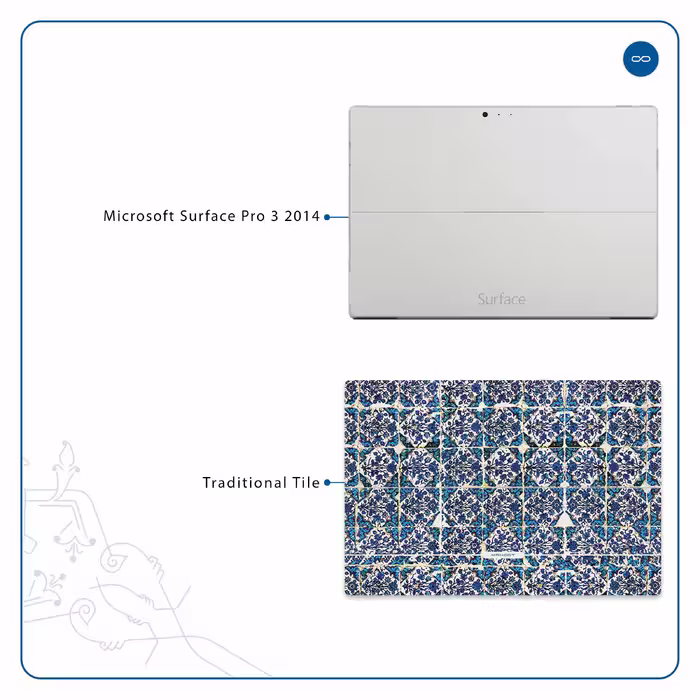 برچسب پوششی ماهوت مدل Iran-Tile1 مناسب برای تبلت مایکروسافت Surface Pro 3 2014