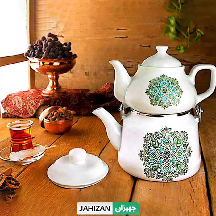 کتری و قوری لعابی کد 1366