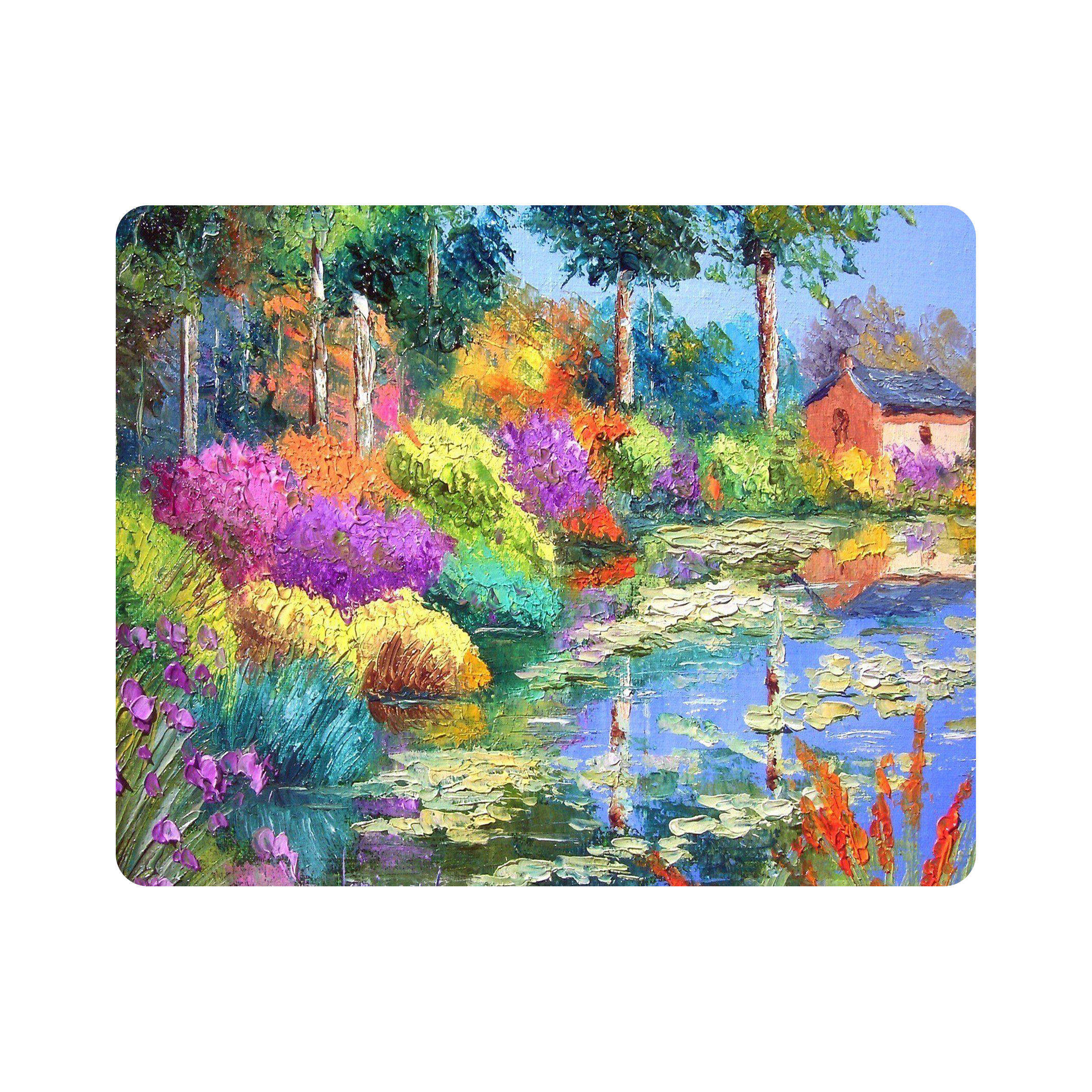 ماوس پد اطلس آبی طرح منظره بهاری دریا و درخت مدل T1370