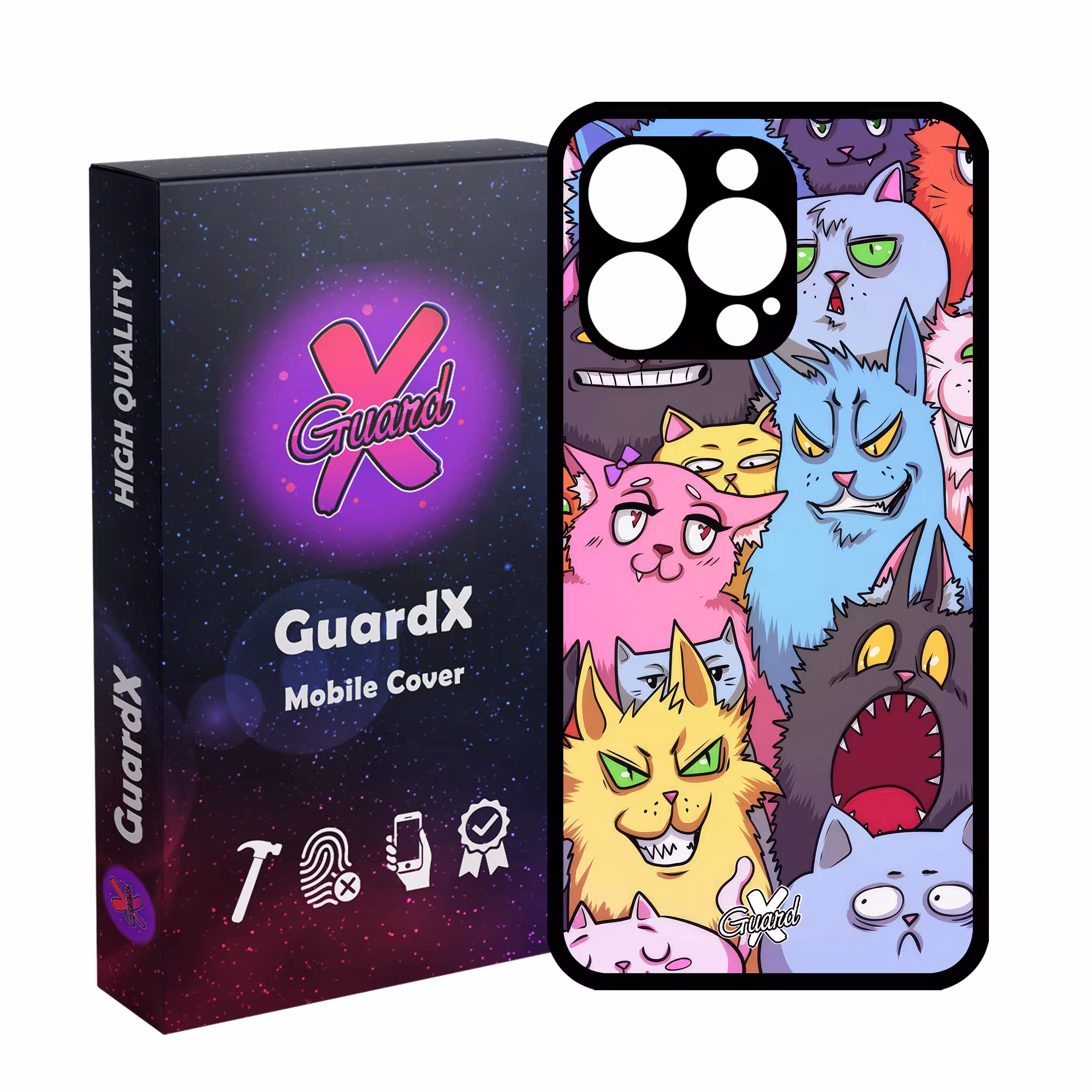 کاور گارد ایکس طرح گربه مدل Glass10578 مناسب برای گوشی موبایل اپل iPhone 13 Pro