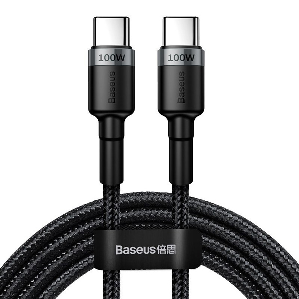کابل دو سر TYPE_C باسئوس Baseus Cafule PD2.0 100W flash charging USB For Type-C cable (20V 5A)2m Gray Black