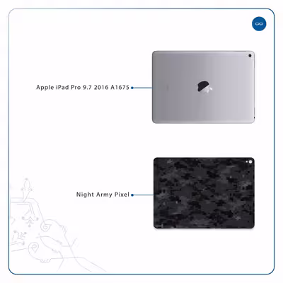 برچسب پوششی ماهوت مدل Night-Army-Pixel مناسب برای تبلت اپل iPad Pro 9.7 2016 A1675