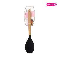 قاشق سیلیکونی دسته چوبی KG