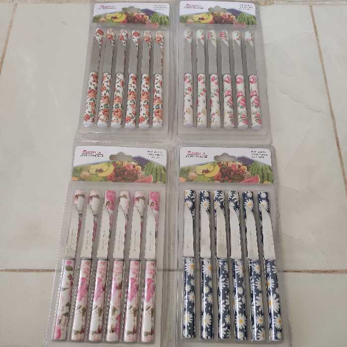 چاقو میوه خوری بسته 12 تایی مارک ماربلا (Marbella) طرح سرامیکی جنس عالی . کارد میوه خوری