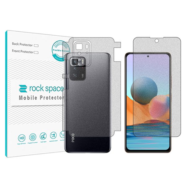 گلس صفحه نمایش و پشت گوشی شیائومی Poco X3 GT مدل نانو هیدروژل مات برند راک اسپیس کد MS